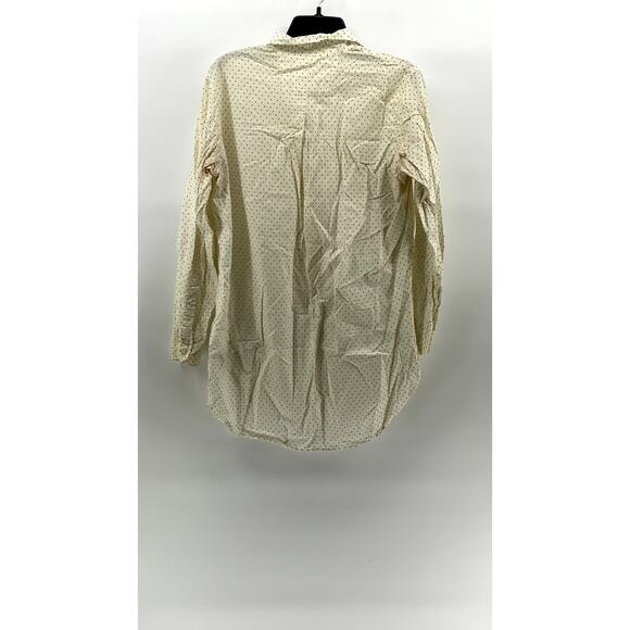 GAPBODY Women's Cream-Black Polka Dot Button-Up Oversized Long Sleeve Top SZ XS - Picture 2 of 10